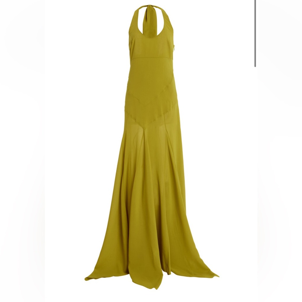 SIEDRÉS Exclusive Raye Scarf-Detailed Midi Halter Dress (Moda)